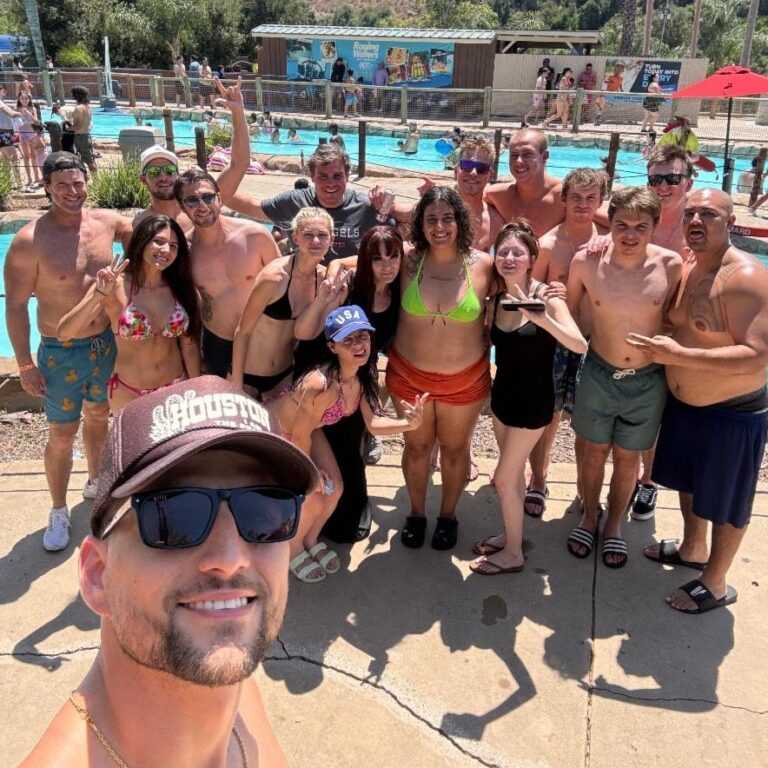 The Last House and The Bluffs sober livings visit the waterpark