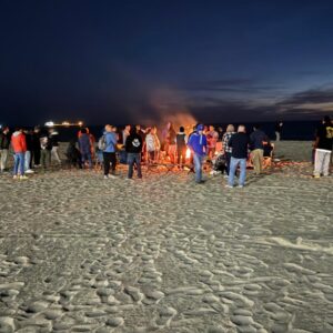 The Last House and The Bluffs sober living gather at monthly bonfire meeting