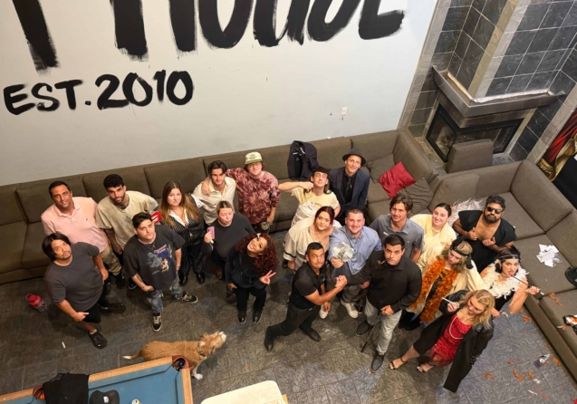 Residents at The Last House Sober Living celebrate halloween by participating in a murder mystery.