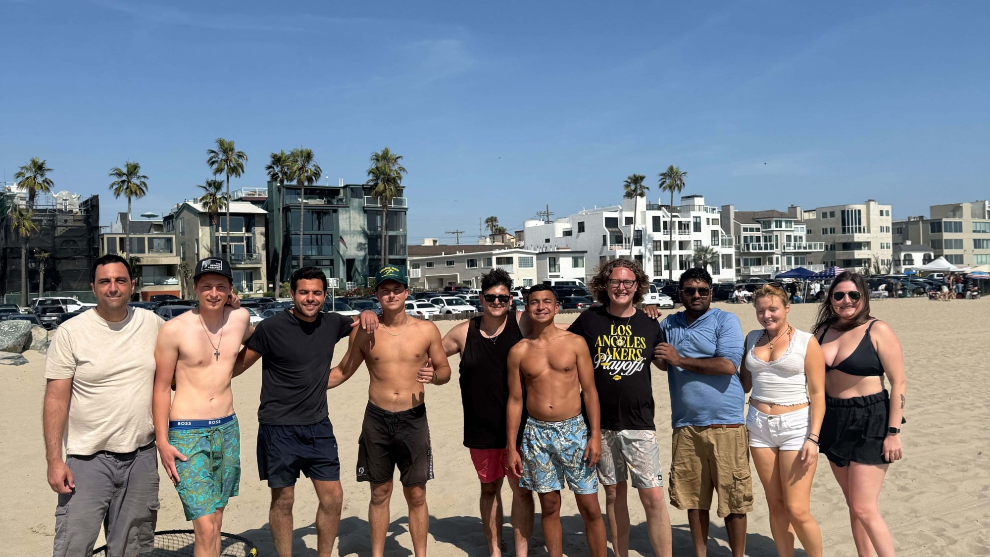 The Last House Sober Living community hanging out at the beach.